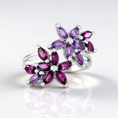 Anello in argento con Ametista Rose de France