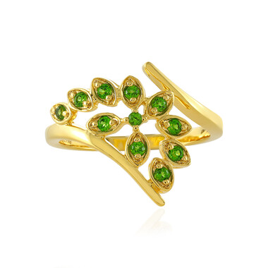 Anello in argento con Diopside Russo