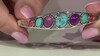 Brazalete en plata con Turquesa azul del Mohave Kingman (Jones Lee)