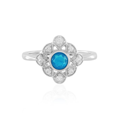 Anello in argento con Opale Blu dell'Etiopia