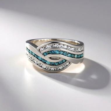 Anello in argento con Topazio Blu Londra