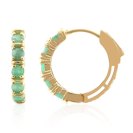 Brasilianischer Smaragd-Silberohrringe