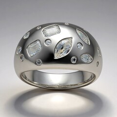 Anello in argento con Topazio Bianco (Adela Silber)