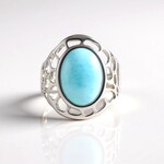 Anello in argento con Larimar (MONOSONO COLLECTION)