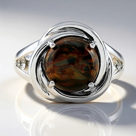 Anello in argento con Pietersite Dorata