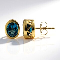 Orecchini in oro con Topazio Blu Londra