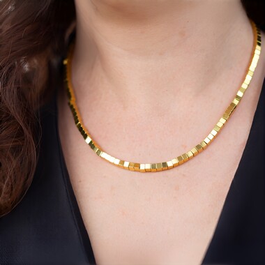 Collana in argento con Ematite Dorata