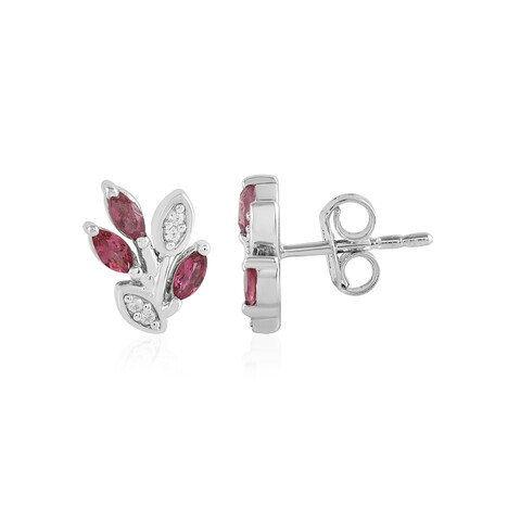 Pinkfarbener Turmalin-Silberohrringe