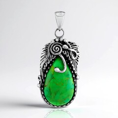 Ciondolo in argento con Turchese Kingman Mohave Verde (Faszination Türkis)