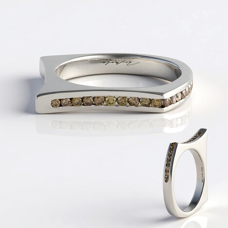 Anello in argento con Diamante Champagne I3 (de Melo Essence)