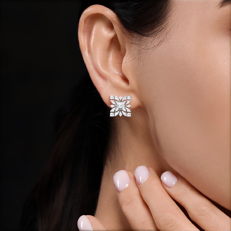 Zircon Silver Earrings (de Melo Essence)