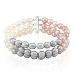 Zilveren armband met Witte zoetwater kweekparels