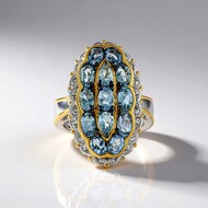 Anillo en plata con Aguamarina de Tanzania (Gems en Vogue)