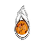 Colgante en plata con Ámbar báltico cognac (dagen)