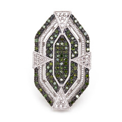 Anillo en plata con Diamante verde