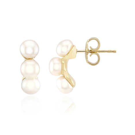 Zilveren oorbellen met Witte zoetwater kweekparels (TPC)