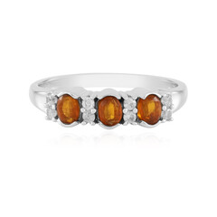 Zilveren ring met oranje kyanieten