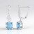 Boucles d'oreilles en argent et Topaze bleu ciel