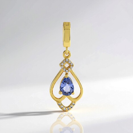 Ciondolo in argento con Zaffiro Ceylon Blu (non riscaldato)