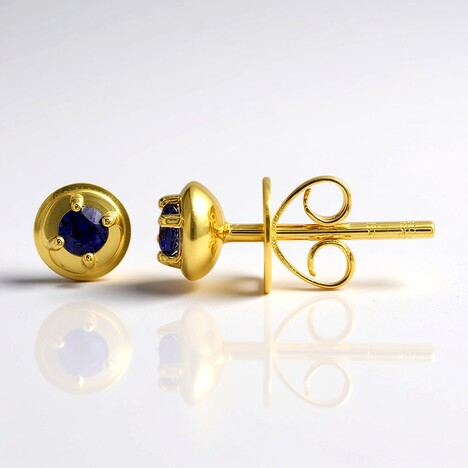 Orecchini in oro con Dumortierite