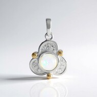 Welo-Opal-Silberanhänger mit Gold (Granulieren)