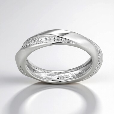 Zilveren ring met zirkonen (Adela Silber)