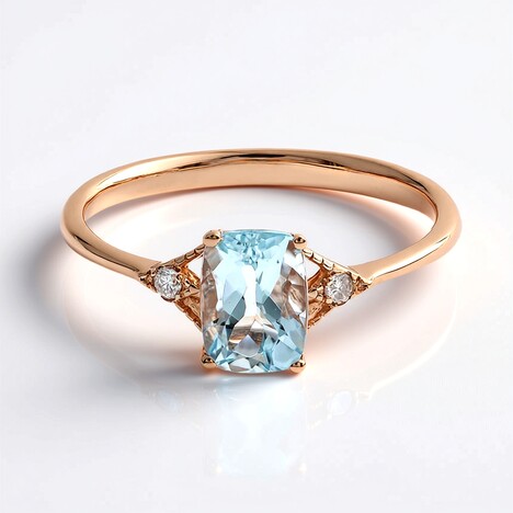 Anello in oro con Acquamarina Brasiliana AAA (CIRARI)