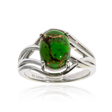 Bague en argent et Turquoise verte de Kingman