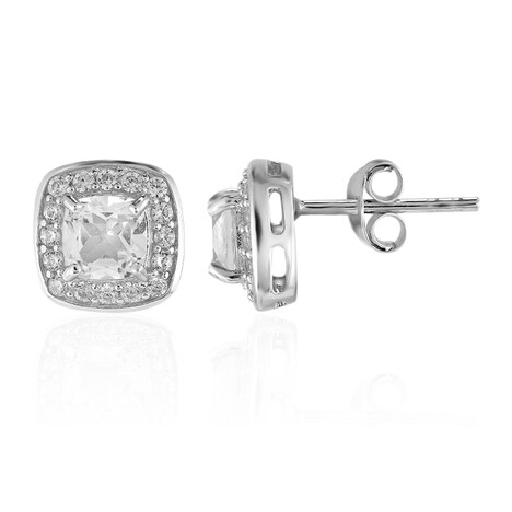 Pendientes en plata con Topacio blanco