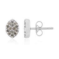 Pendientes en plata con Diamante chocolate I2