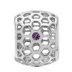 Pinkfarbener Saphir-Silberanhänger (Annette)