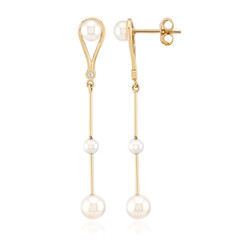 Boucles d'oreilles en argent et Perle blanche de culture d'eau douce