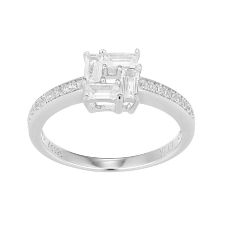 Weißer Topas-Silberring