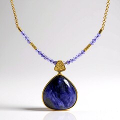 Collana in argento con Charoite (dagen)