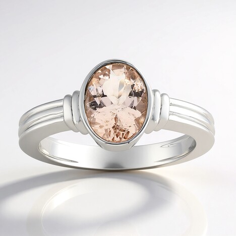 Bague en argent et Morganite du Brésil