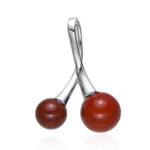 Roter Jaspis-Silberanhänger