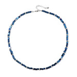 Zilveren halsketting met Royal Blue Hematieten