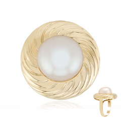 Bague en argent et Perle blanche de culture d'eau douce