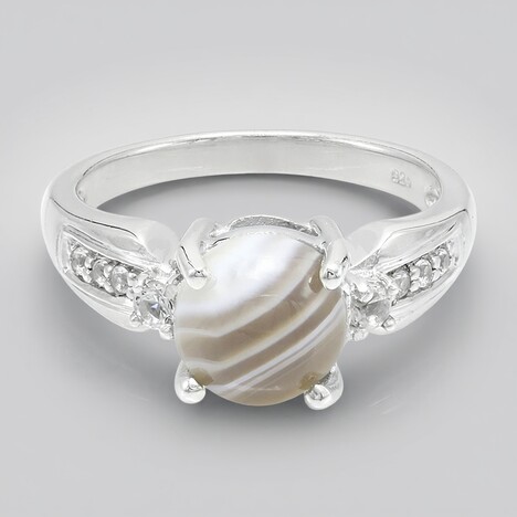 Anello in argento con Agata Botswana