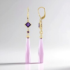 Orecchini in argento con Calcedonio Lavanda