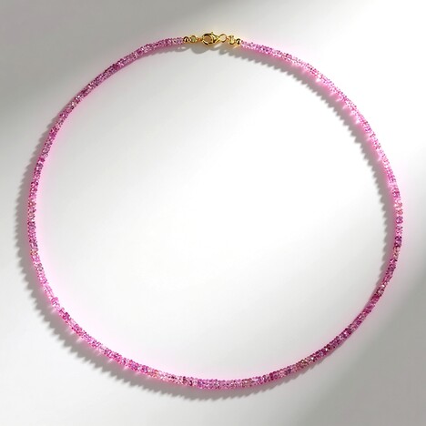 Collana in oro con Zaffiro Ceylon Rosa