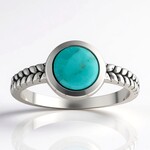 Bague en argent et Turquoise bleue de Mohavie (Jones Lee)