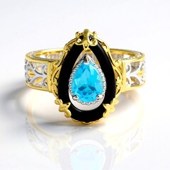 Anello in argento con Onice Nero (Gems en Vogue)