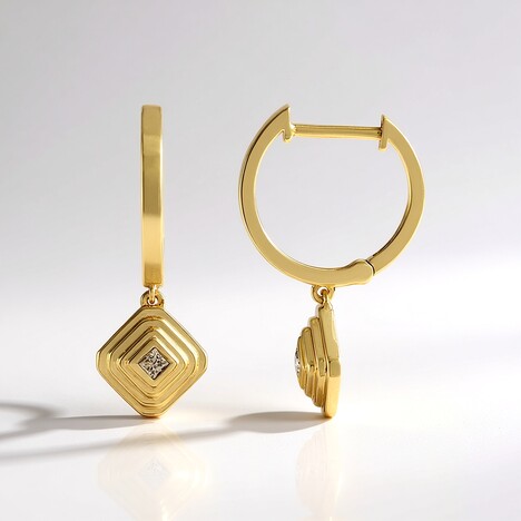 Orecchini in argento con Diamante Champagne I2