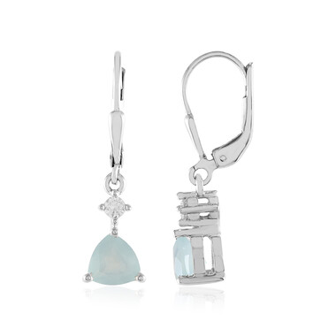 Aqua-Chalzedon-Silberohrringe
