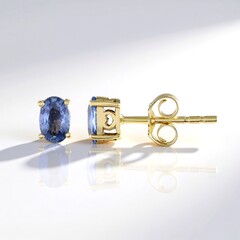 Orecchini in oro con Zaffiro Ceylon Blu