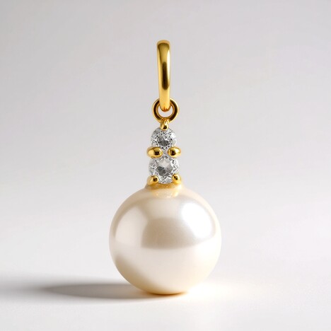 Pendentif en or et Perle blanche de culture d'eau douce (TPC)