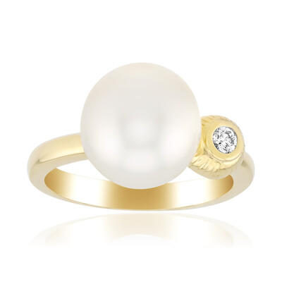 Weiße Südseeperlen-Goldring (Michelle Albala)