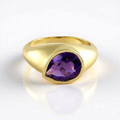 Bague en argent et Améthyste de Zambie