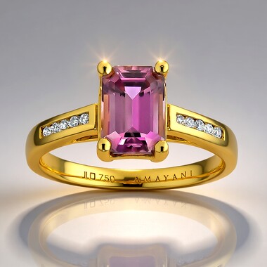 Anillo en oro con Diáspora rosa (AMAYANI)